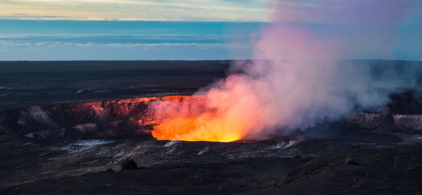 Image: Kilauea Crater, Hawaii Volcanoes National Park. (photo via ademyan / iStock / Getty Images Plus)