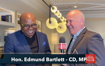 Jamaica's Tourism Minister Edmund Bartlett with TPC's John Kirk.