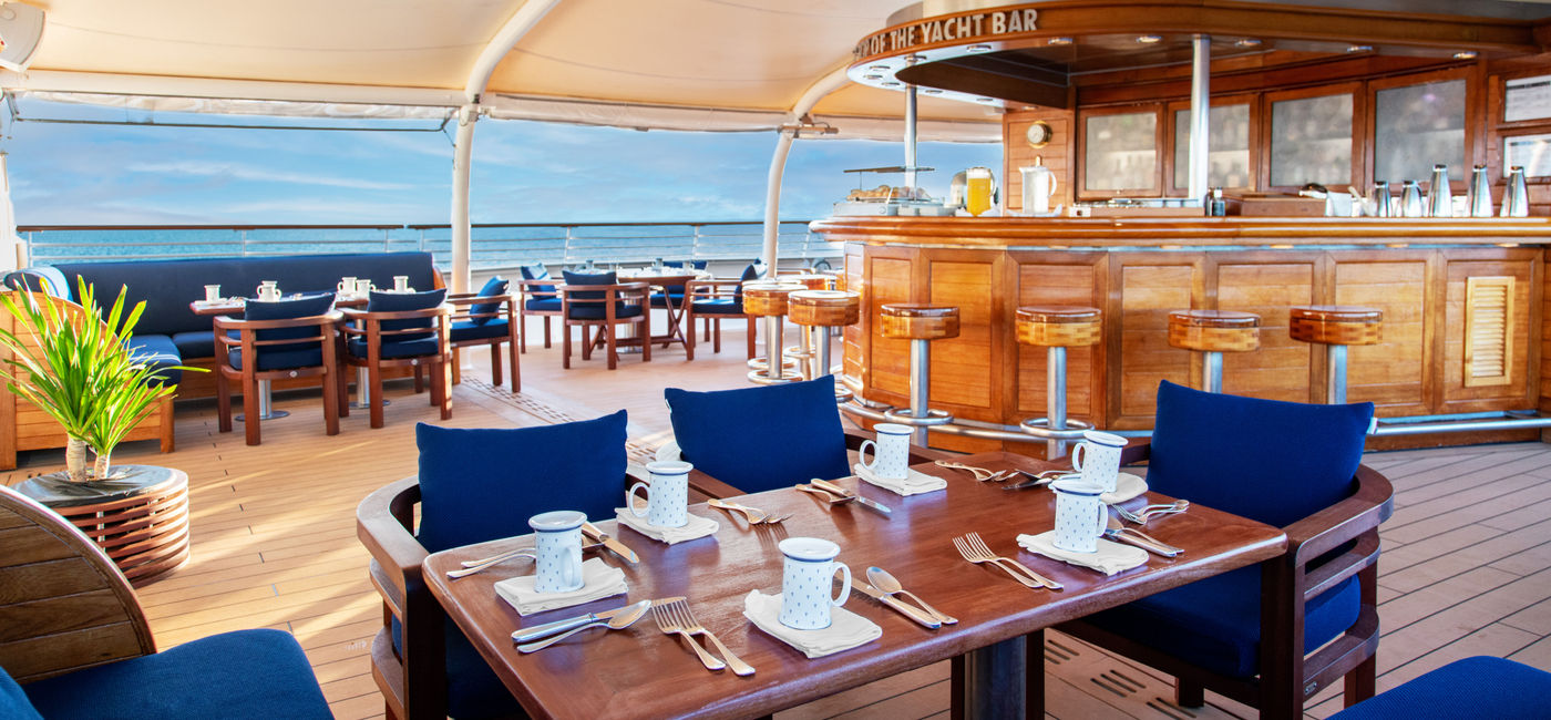 Image: The spruced-up Top of the Yacht bar on SeaDream II and soon-to-be done on SeaDream I. (Photo via SeaDream Yacht Club)