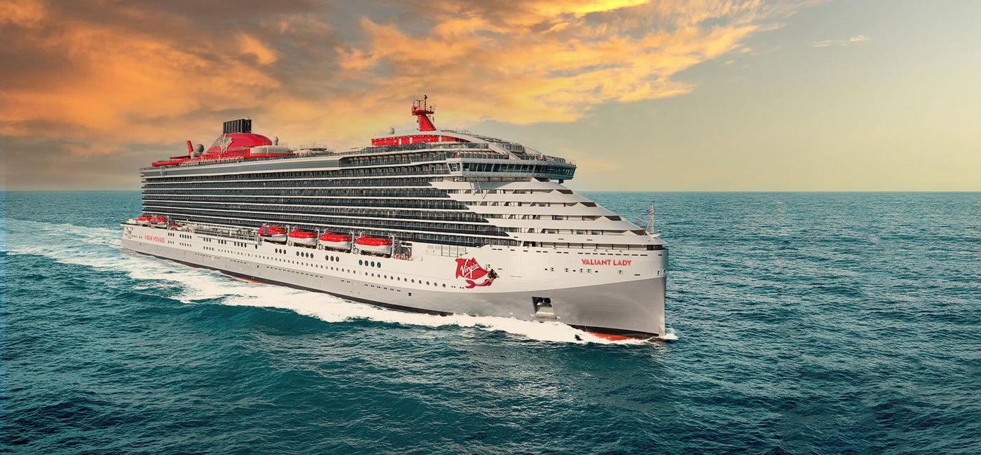 Image: Virgin Voyages' second ship, Valiant Lady. (Photo via Virgin Voyages)