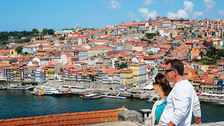 A couple in Porto, Portugal