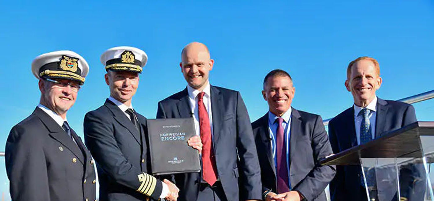 Image: PHOTO: Norwegian Cruise Line takes delivery of Norwegian Encore from Meyer Werft in Bremerhaven, Germany. (photo via Norwegian Cruise Line)