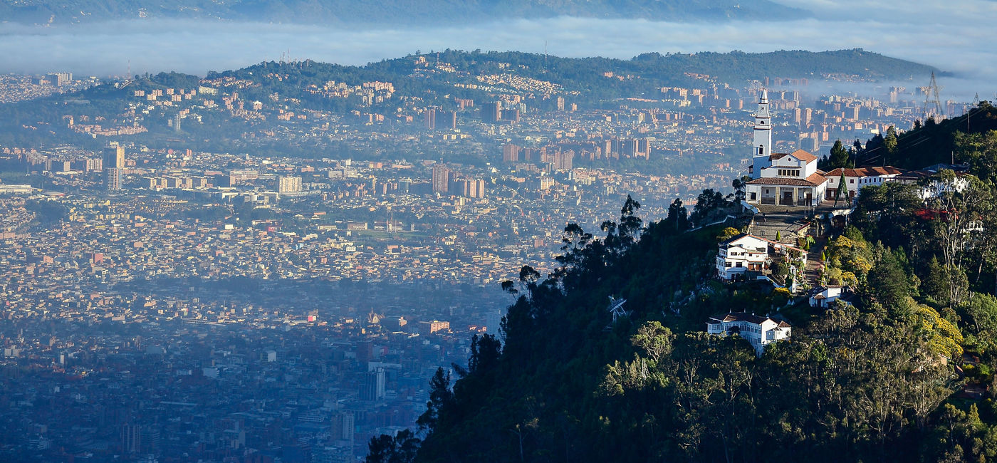 Image: Aerial view of Bogota, Colombia. (photo via Pablo Yendes/iStock/Getty Images Plus)