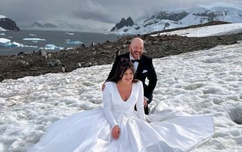 Couple, wedding, marriage, married, nuptials, Antarctica, Atlas, Ocean Voyages
