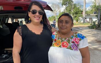 Lori Swinderman at a Mayan village.