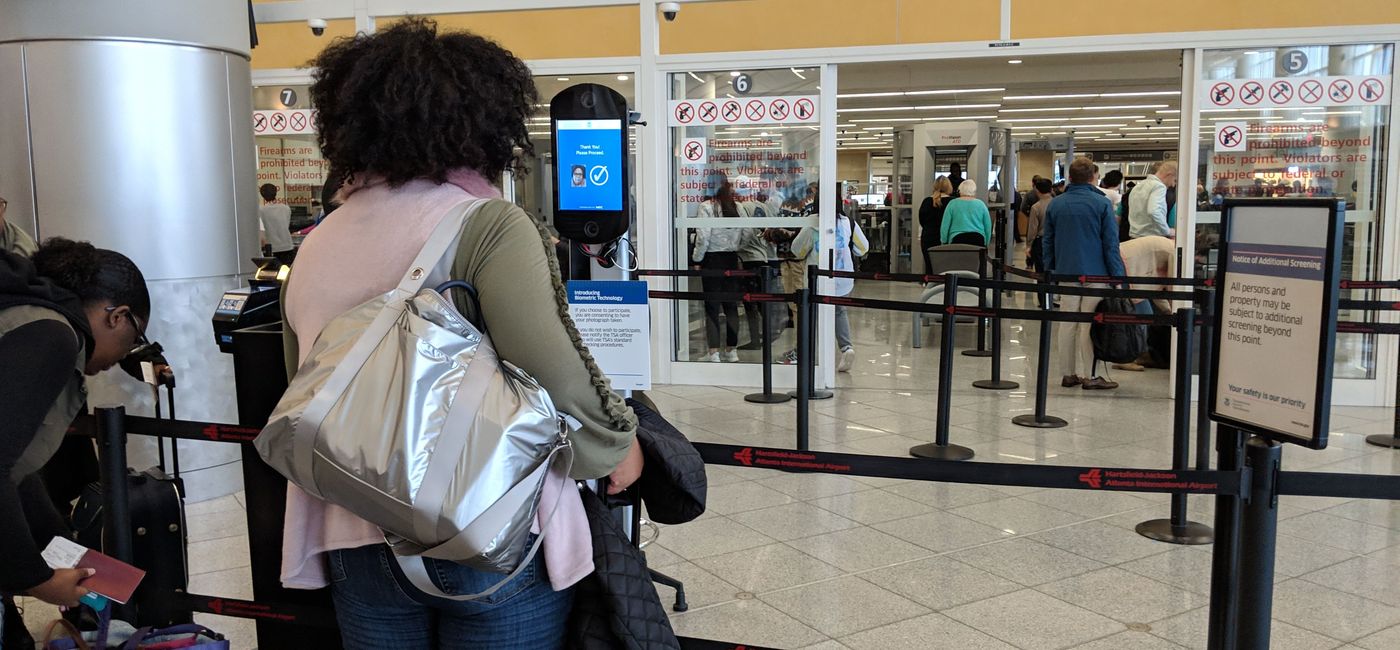 Image: Facial Recognition at the airport (photo by Eric Bowman)