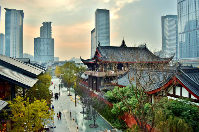 Chengdu, temple, buildings, china