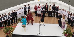 Ann Ziff christens Viking Saturn in New York