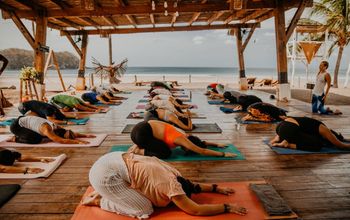 A yoga class at Selina Playa Venao in Panama