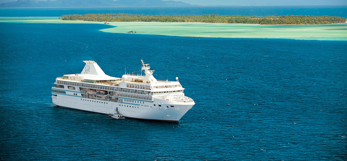 Image: The Gauguin sailing the South Pacific. (photo via Paul Gauguin Cruises)