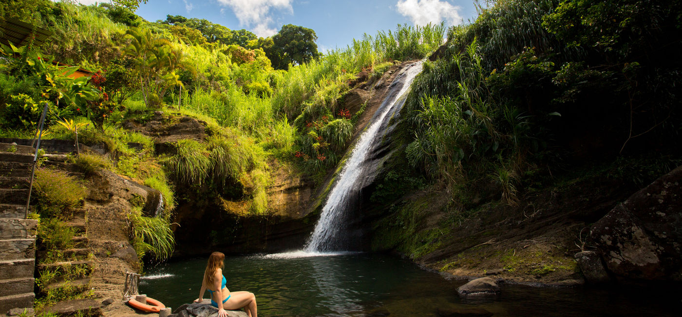 Image: A waterfall in Grenada. (Arthur Daniel / Grenada Tourism Authority)