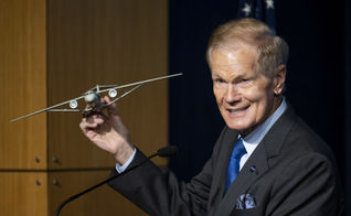 NASA, Boeing, Bill Nelson, model, aircraft, Sustainable Flight Demonstrator, Transonic Truss-Braced Wing