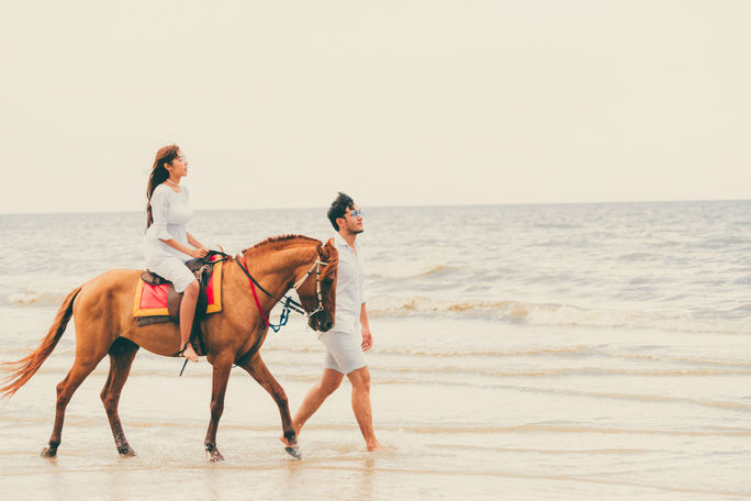 Couple horseback riding in Jamaica Couple horseback riding in Jamaica