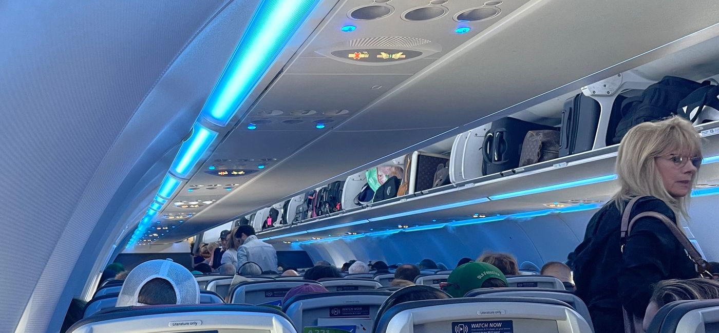 Image: A full plane cabin. (photo by Patrick Clarke) (Photo Credit: PATRICK CLARKE)
