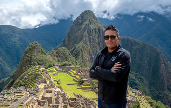 Bruce Poon Tip, G Adventures founder,  in Machu Picchu