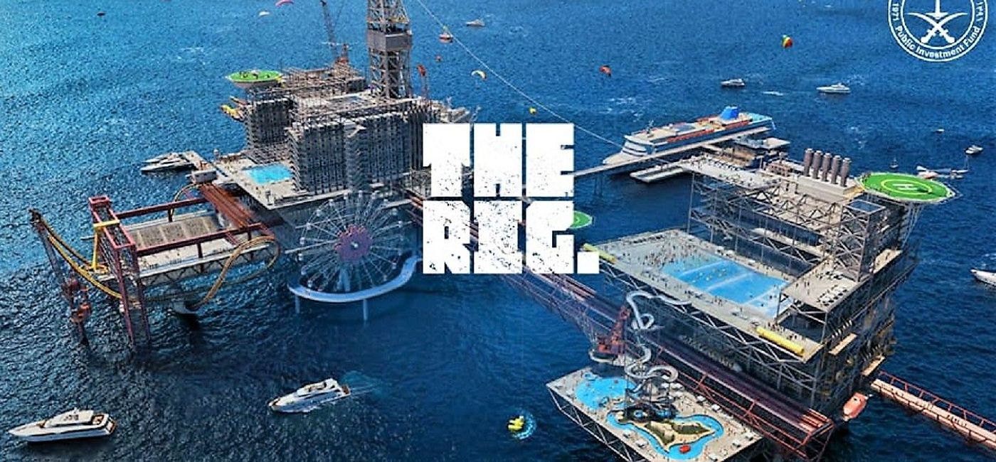 Image: Artist's rendering of 'The Rig,' a new offshore theme park being built in Saudi Arabia. (Courtesy of Public Investment Fund, Saudi Arabia)