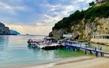 The harbor at Paleokastritas in Corfu, Greece