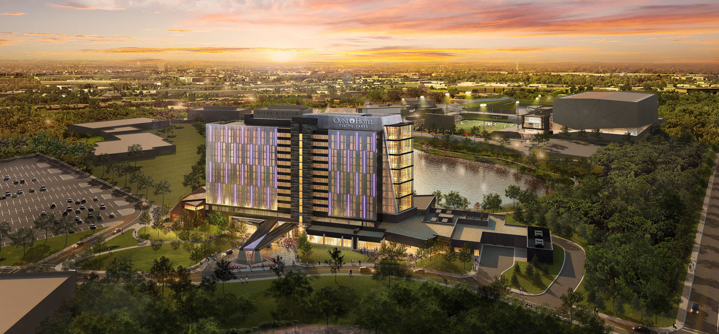 Image: PHOTO: Sunset at the Omni Viking Lakes Hotel. (Photo via Omni Hotels & Resorts)
