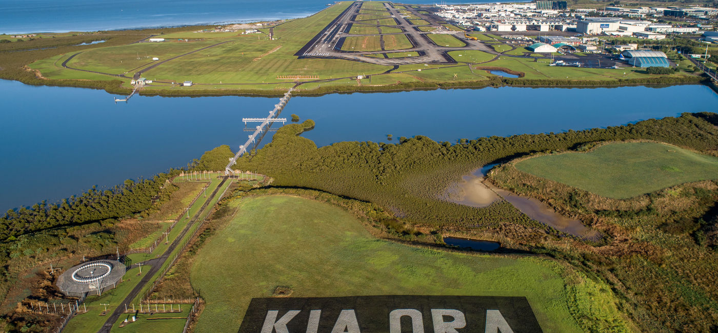 Image: The words "Kia Ora" welcome travelers to New Zealand's Auckland International Airport. Their simplest translation means "Welcome" in Maori. (photo via Tourism New Zealand) ((photo via Tourism New Zealand))