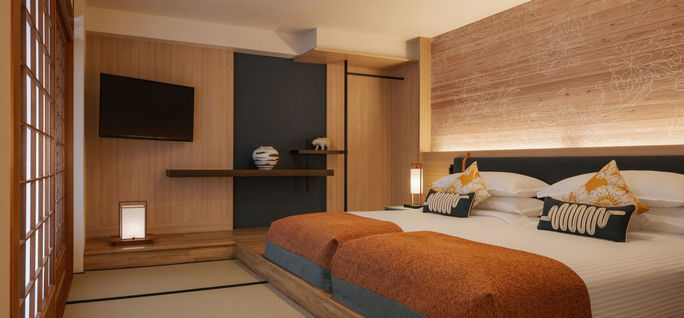 A deluxe tatami room inside the Club Med Kiroro Grand resort in Hokkaido, Japan. Club Med, Club Med Kiroro Grand, ski resorts, ski resorts in japan, japanese ski resorts, Hokkaido resorts, resorts in Hokkaido, club med ski resorts