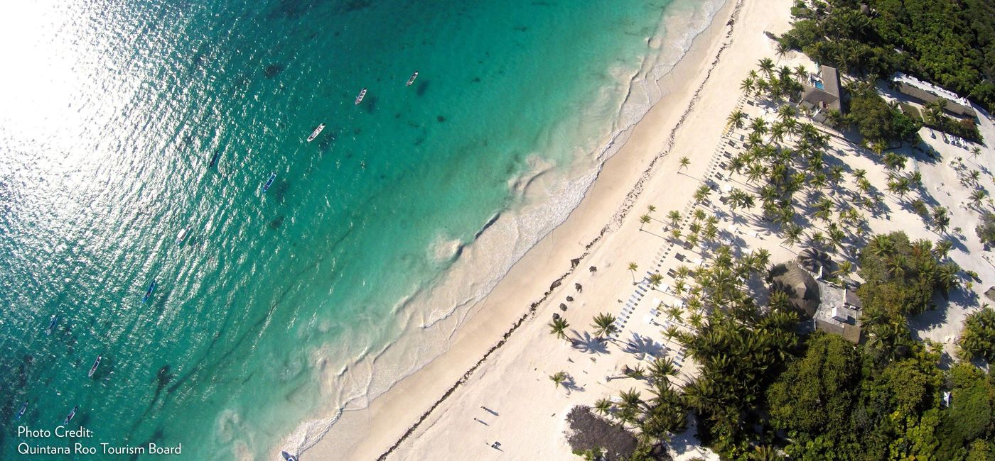Image: Aerial view of Tulum (photo courtest of Quintana Roo Tourism Board, via Playa Hotels & Resorts)
