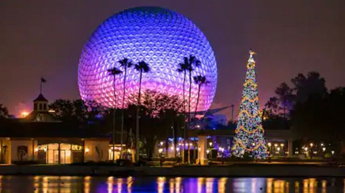 Epcot during the holiday season Epcot during the holiday season