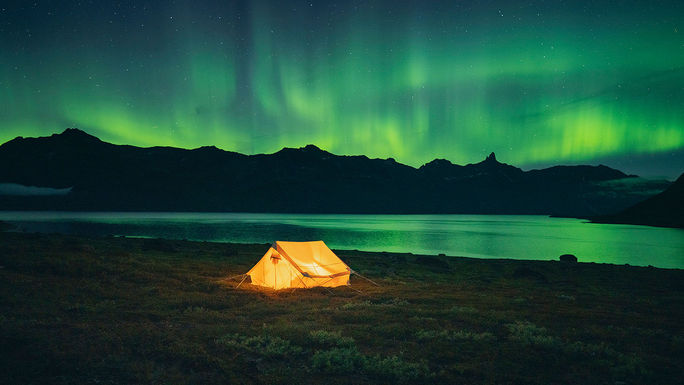 Northern lights in Greenland with Quark Expeditions.