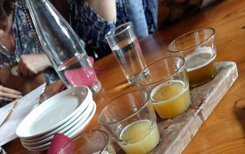 A flight of beers at Heist Brewery in Charlotte, North Carolina