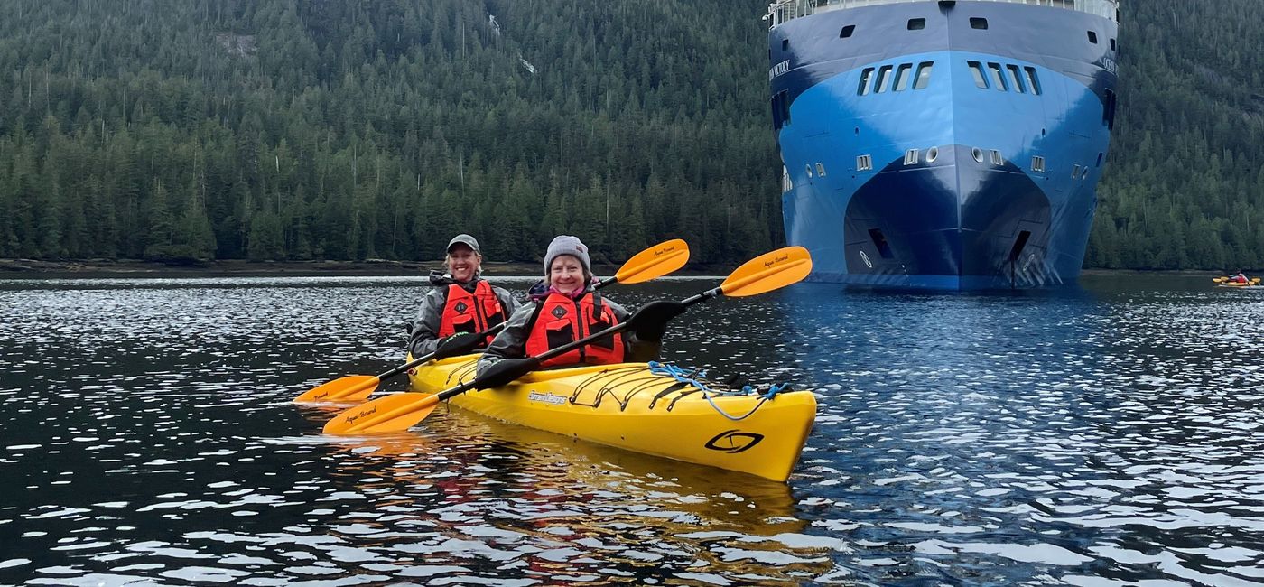 Photo: Kayaking from Ocean Victory in Misty Fjords. (Photo courtesy of Michael Hicks) (Theresa Norton)