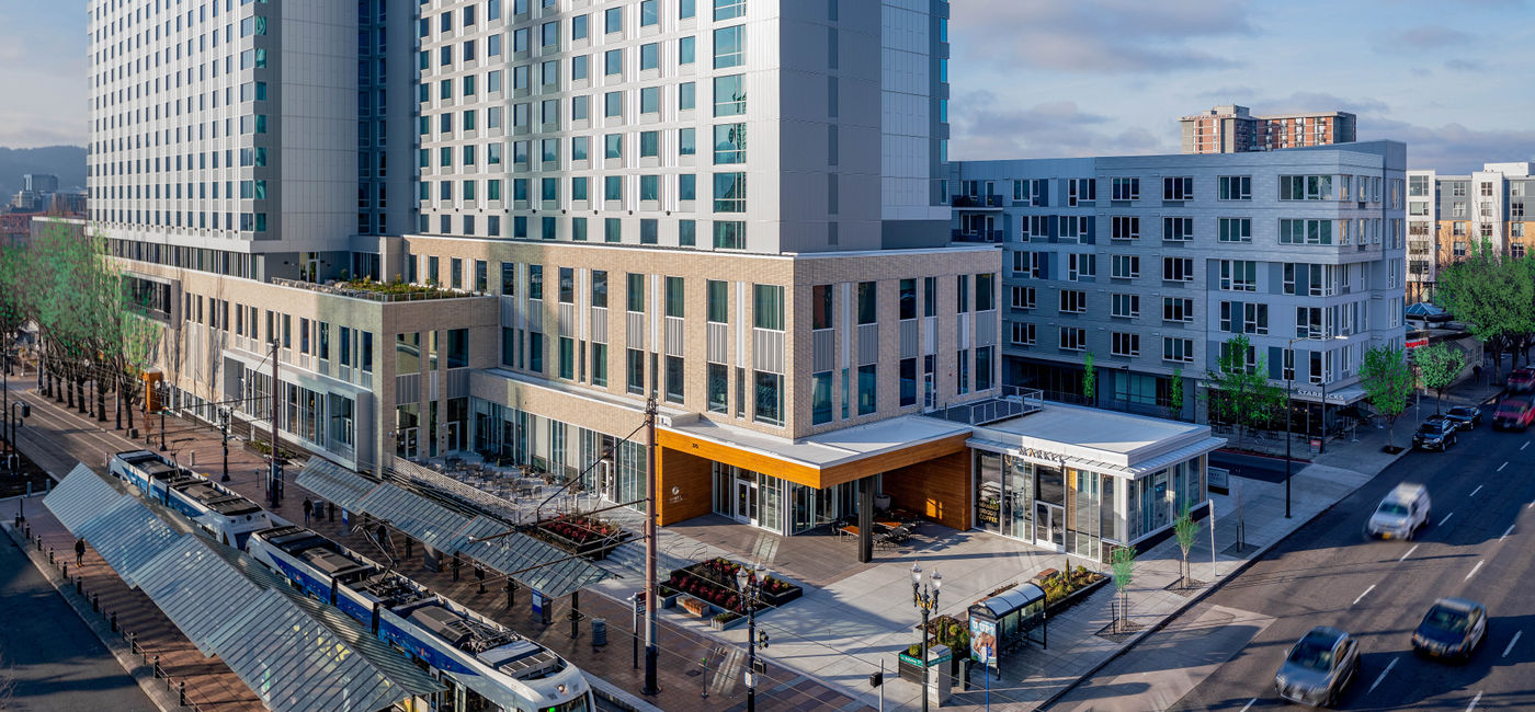 Image: PHOTO: Exterior view of Hyatt Regency Portland at the Oregon Convention Center. (Photo via Hyatt)
