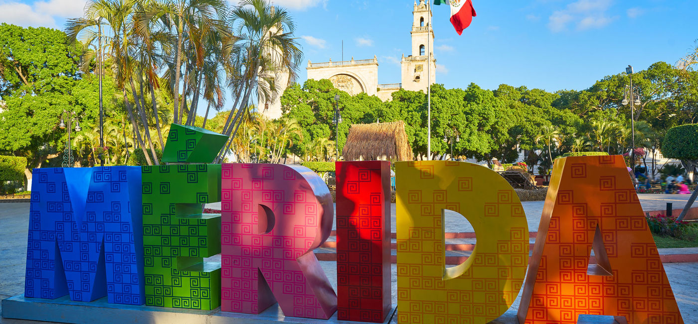 Image: PHOTO: Sign in the historic Yucatán State capital city of Mérida, Mexico. (photo via iStock/Getty Images Plus/LUNAMARINA)