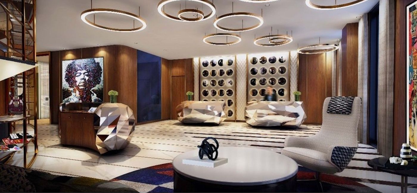 Image: Hard Rock Hotel New York's second floor lobby. (photo via Hard Rock International)