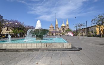 Guadalajara, historic city center, fountain, mexico, cathedral