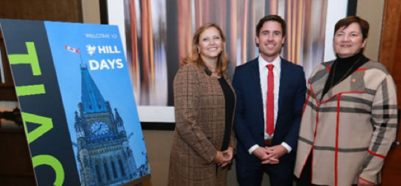 Image: Beth Potter, President & CEO for the Tourism Industry Association of Canada (TIAC) stands with the co-chairs of the Parliamentary Tourism Caucus: Patrick Weiler, Member of Parliament and Senator Karen Sorensen. (Tourism Industry Association of Canada)