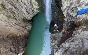 Rappelling, Guadalajara, waterfall, canyon, Mexico, outdoors