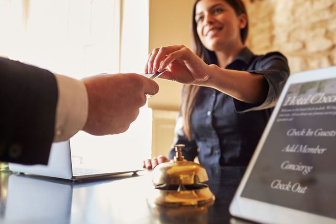 Checking into a hotel