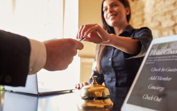 Checking into a hotel
