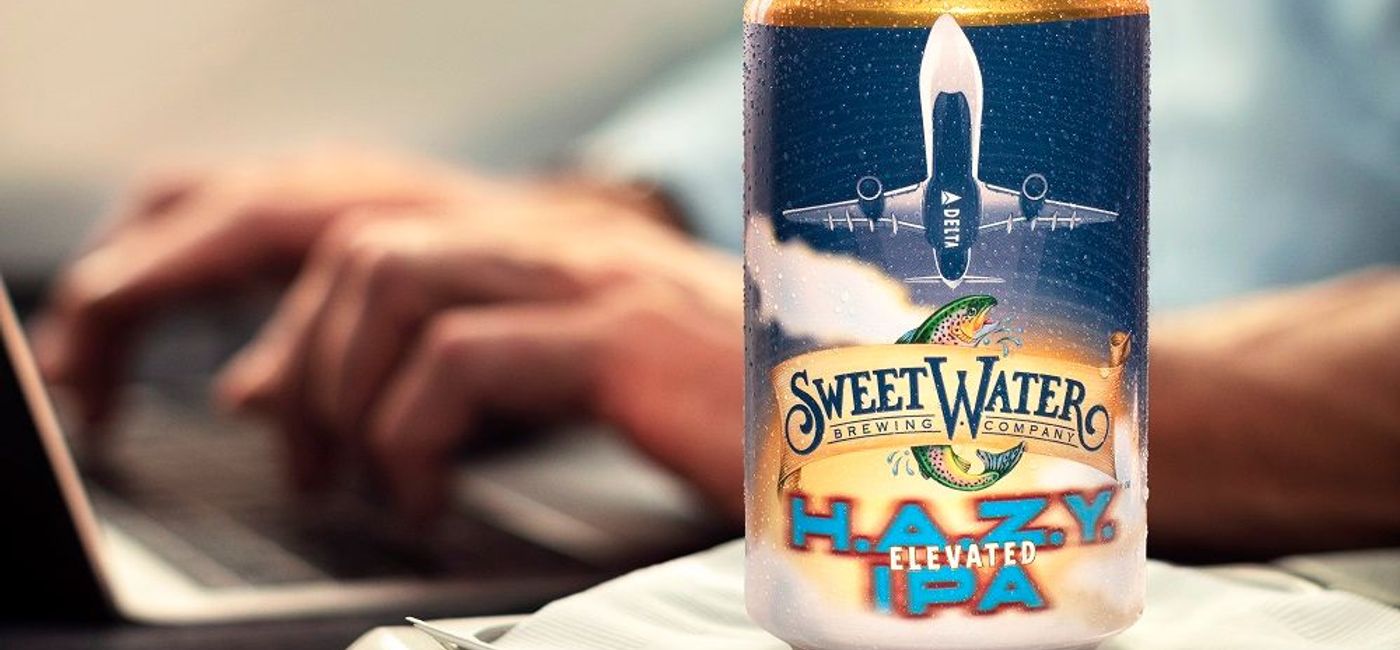 Image: Delta's new Elevated H.A.Z.Y. IPA. (photo via Delta Air Lines Media)