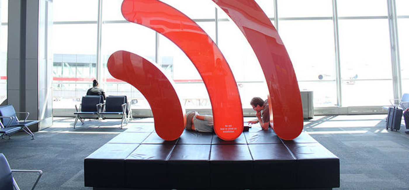 Image: PHOTO: Wi-Fi signal sculpture at Toronto's Lester B. Pearson International Airport. (photo via Flickr/Chris Oakley)