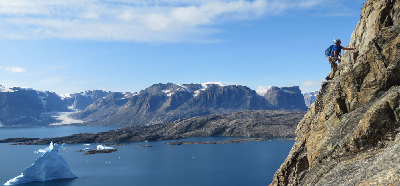 Image: Hiking a mountain in Greenland. (photo via Aurora Expeditions) ((photo via Aurora Expeditions))