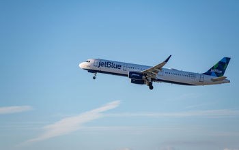 A JetBlue flight taking off from LAX