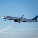A JetBlue flight taking off from LAX