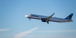 A JetBlue flight taking off from LAX