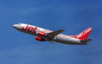 Jet2 Boeing 737-300 taking off from El Prat Airport in Barcelona, Spain