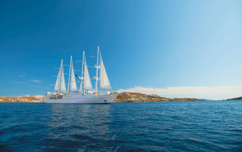 Windstar's Wind Star yacht in Mykonos, Greece.