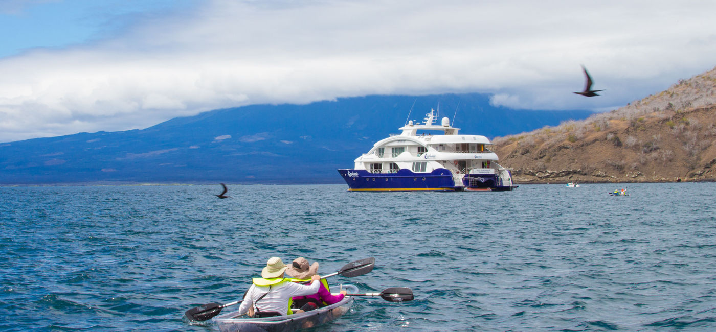 Image: Two people kayak in the Galapagos with Touring Galapagos. (photo via Touring Galapagos) ((photo via Touring Galapagos))
