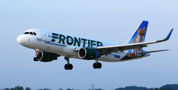 Frontier Airlines Airbus A320 landing.