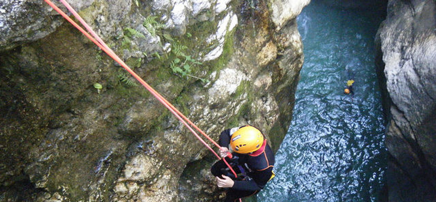 Image: PHOTO: A dizzying perspective during a canyoning expedition. (photo via Flickr/Luigi Mengato)