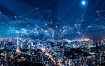 Smart city wi-fi and internet connectivity concept