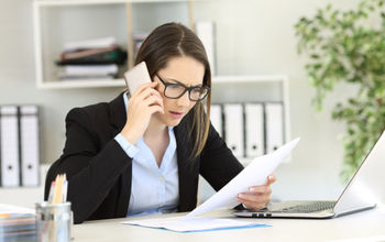 Woman stressed on phone